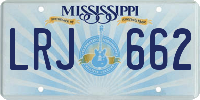MS license plate LRJ662