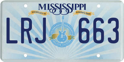 MS license plate LRJ663