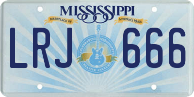 MS license plate LRJ666