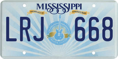 MS license plate LRJ668