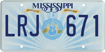 MS license plate LRJ671
