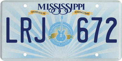 MS license plate LRJ672