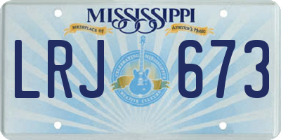 MS license plate LRJ673