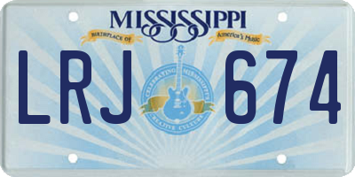 MS license plate LRJ674
