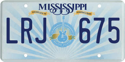 MS license plate LRJ675