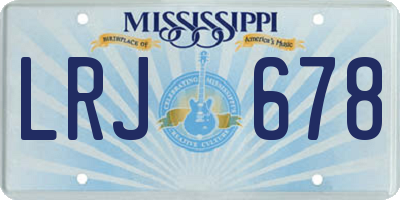 MS license plate LRJ678
