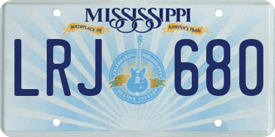 MS license plate LRJ680