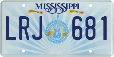 MS license plate LRJ681