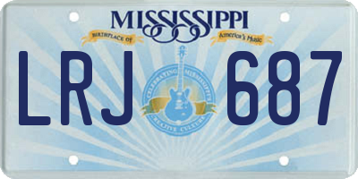 MS license plate LRJ687