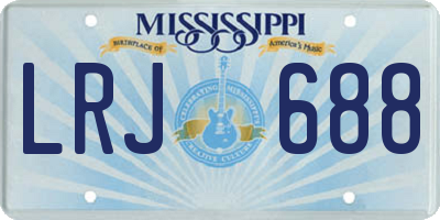MS license plate LRJ688