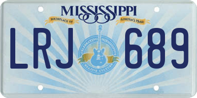 MS license plate LRJ689