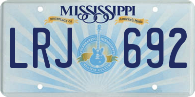 MS license plate LRJ692