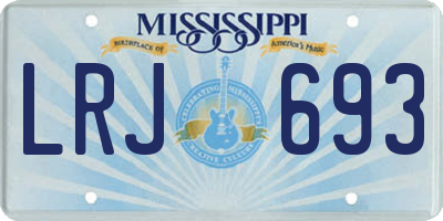 MS license plate LRJ693
