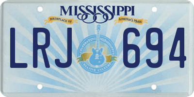 MS license plate LRJ694