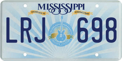 MS license plate LRJ698