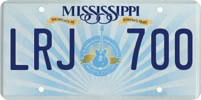MS license plate LRJ700