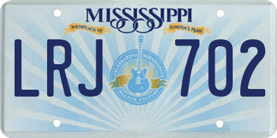 MS license plate LRJ702