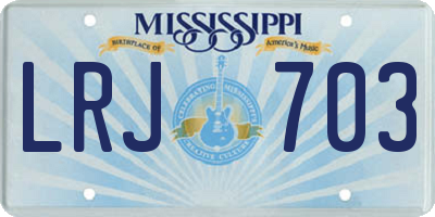 MS license plate LRJ703