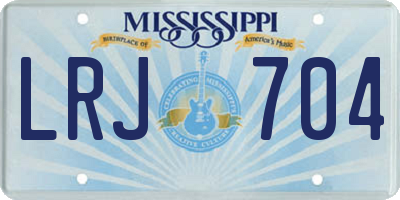 MS license plate LRJ704