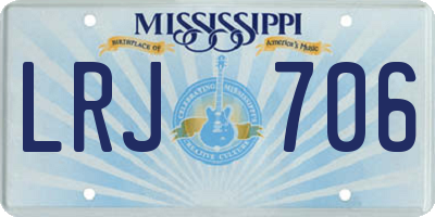 MS license plate LRJ706