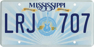MS license plate LRJ707