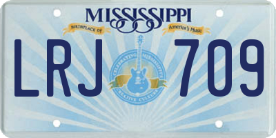 MS license plate LRJ709