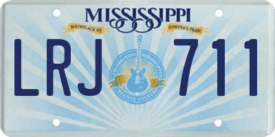 MS license plate LRJ711