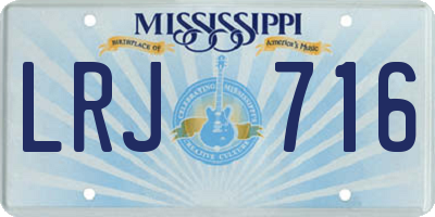 MS license plate LRJ716