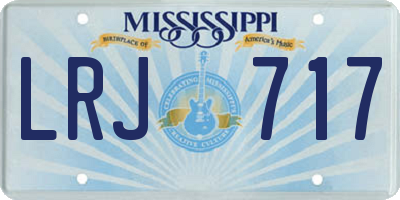 MS license plate LRJ717