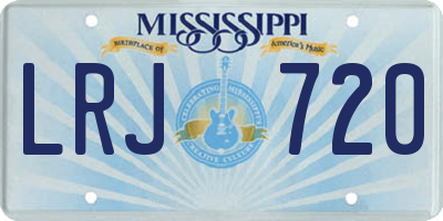 MS license plate LRJ720