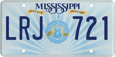 MS license plate LRJ721