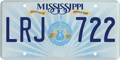 MS license plate LRJ722