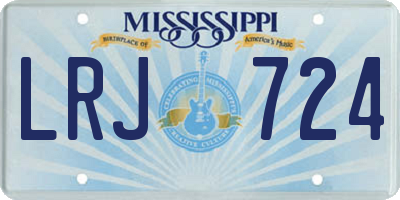 MS license plate LRJ724