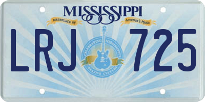 MS license plate LRJ725