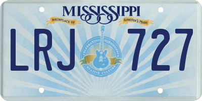 MS license plate LRJ727
