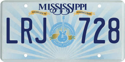 MS license plate LRJ728