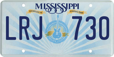 MS license plate LRJ730