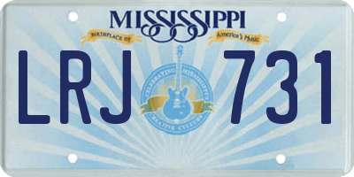 MS license plate LRJ731