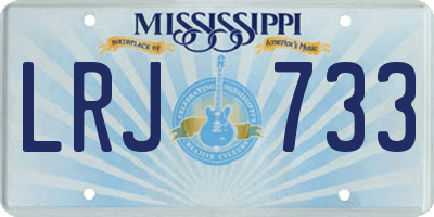 MS license plate LRJ733