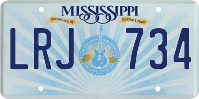 MS license plate LRJ734