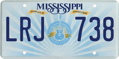 MS license plate LRJ738