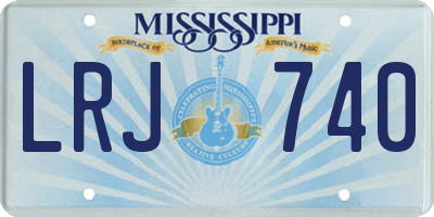 MS license plate LRJ740