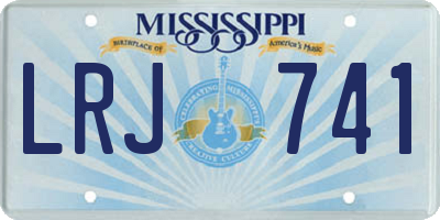 MS license plate LRJ741