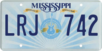 MS license plate LRJ742