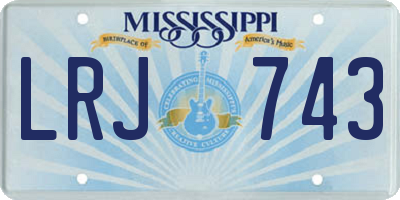 MS license plate LRJ743