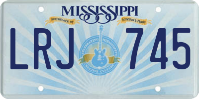 MS license plate LRJ745