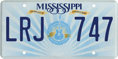 MS license plate LRJ747