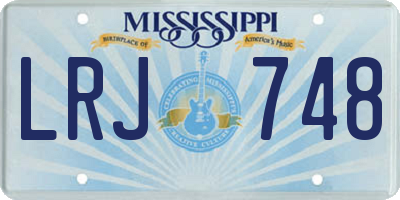 MS license plate LRJ748
