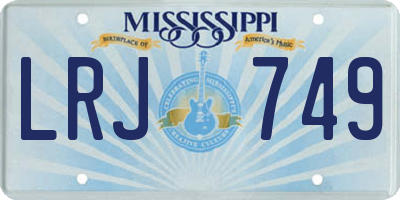 MS license plate LRJ749