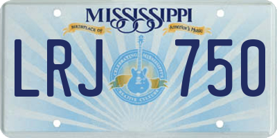 MS license plate LRJ750